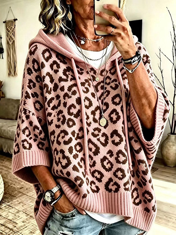 Modern Leopard Hooded Cardigan