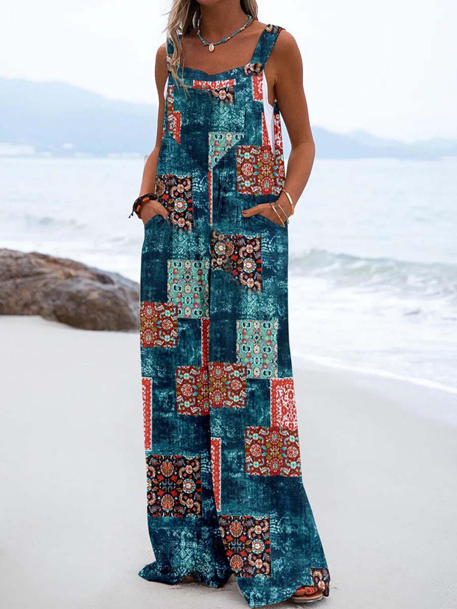 Vorioal Suspender Button Jumpsuit