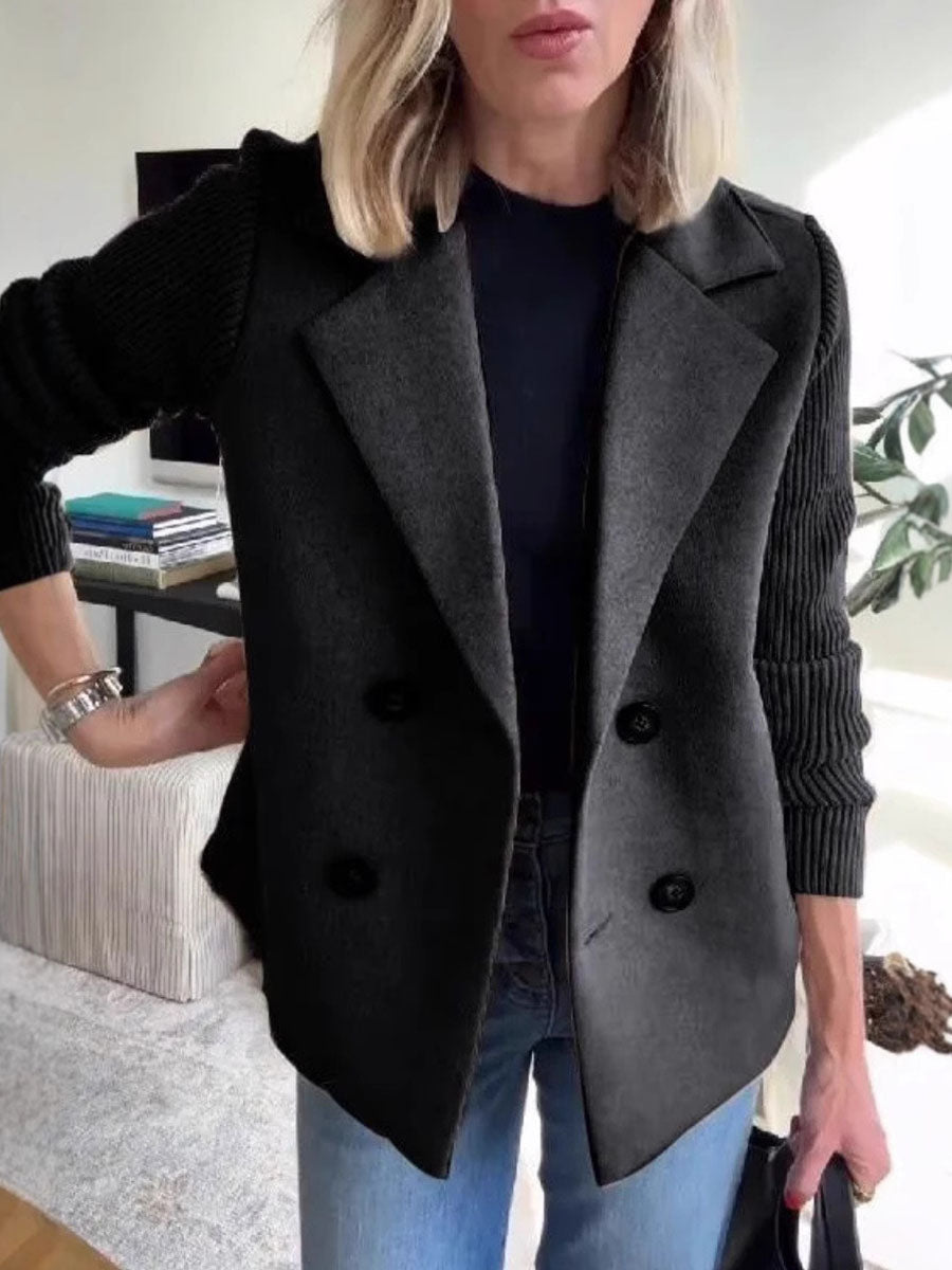 Refined Knit Sleeve Blazer
