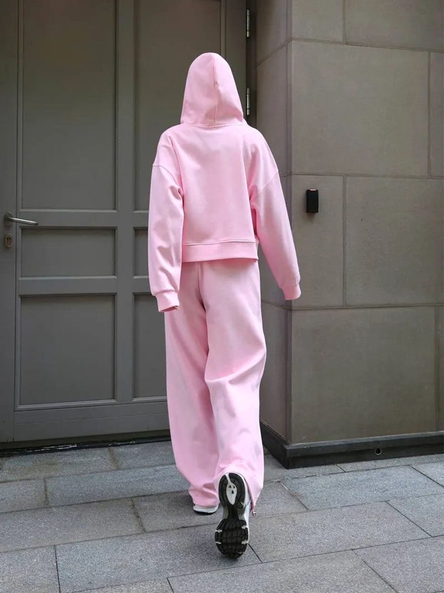 Soft Cotton Zip Hoodie Tracksuit Set