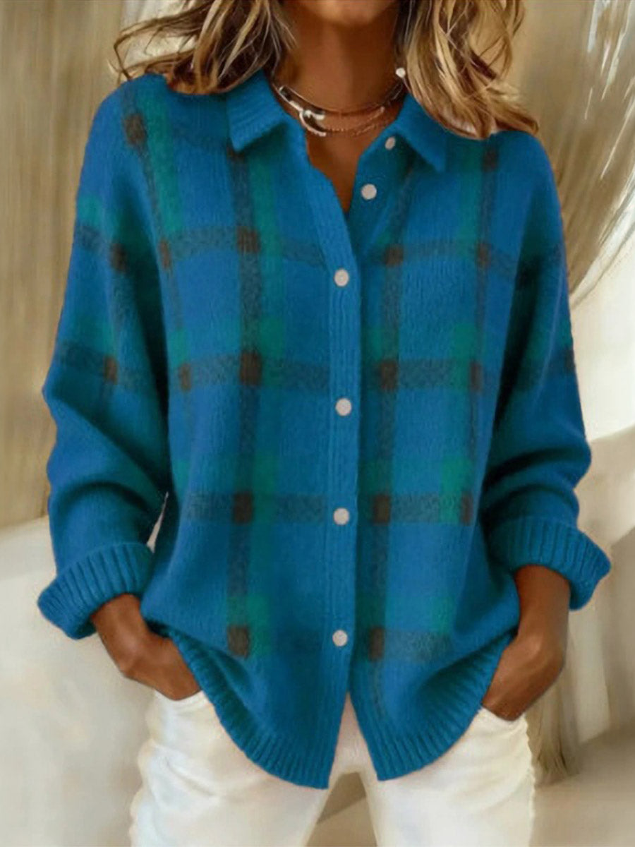 Plush Highland Plaid Cardigan