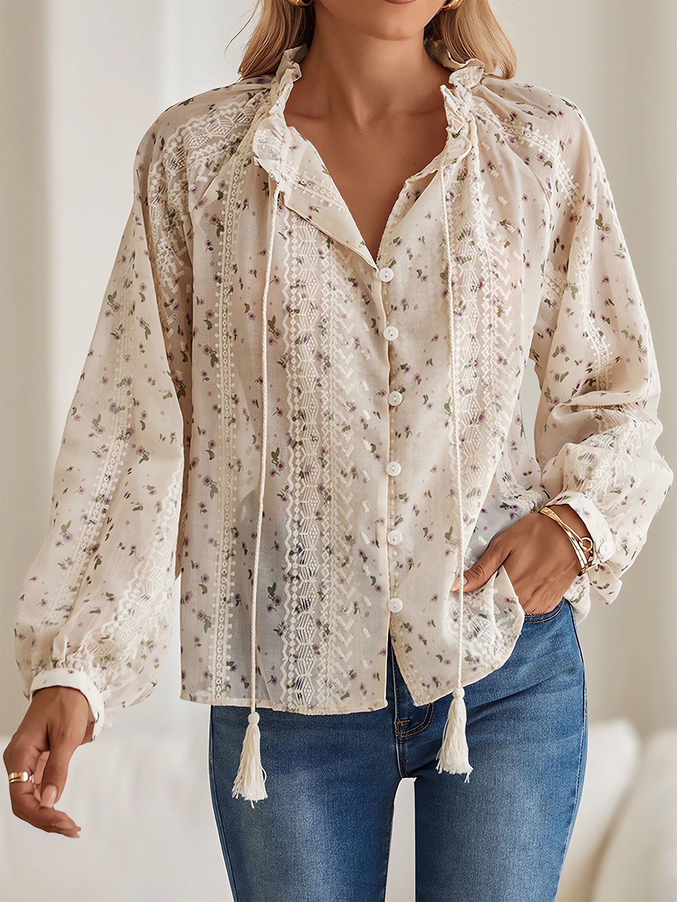 Chiffon Tassel Shirt
