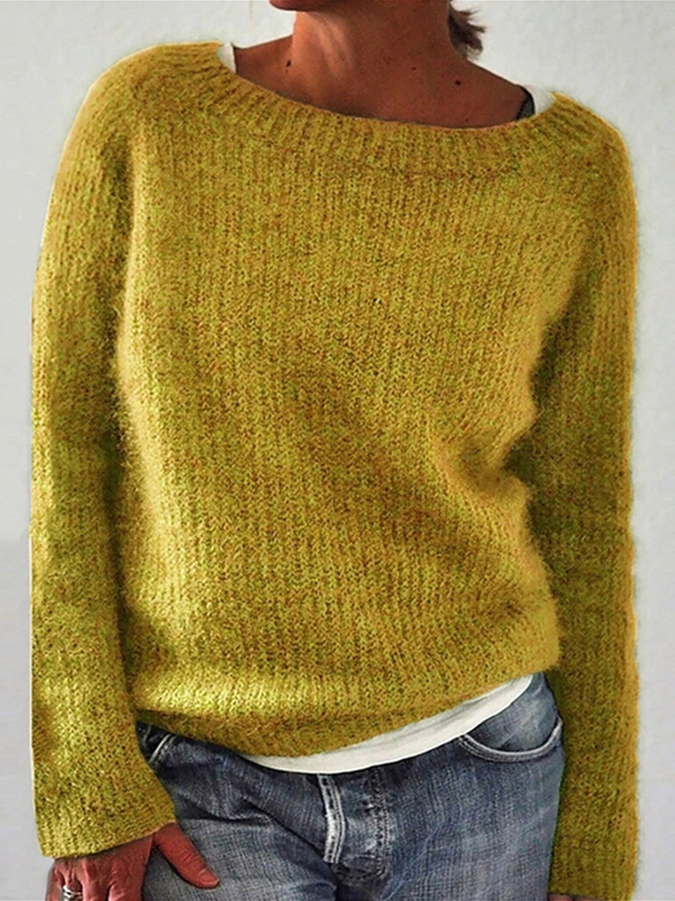 Warm Knit Solid Color Pullover