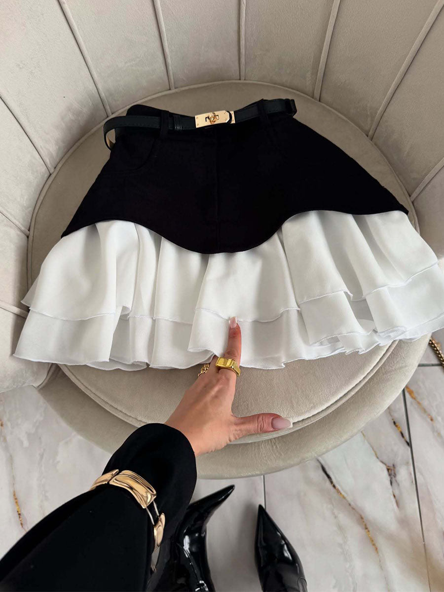 Ruffle Cloud Layered Skirt - Not Denim