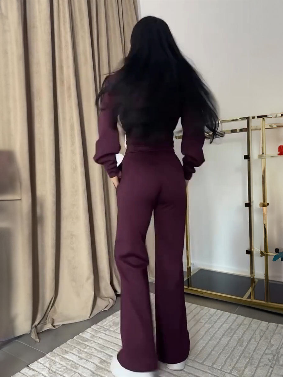 Sleek Zip Up Tracksuit Set