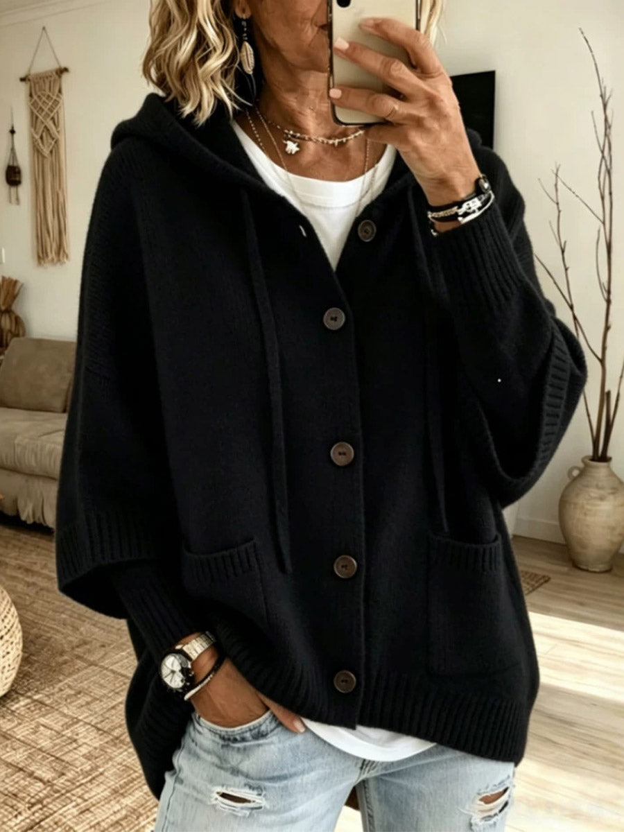 Oversized Cape Hooded Cardigan