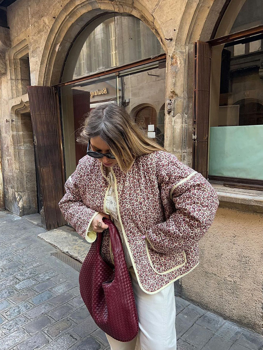 Vintage Cozy Floral Coat