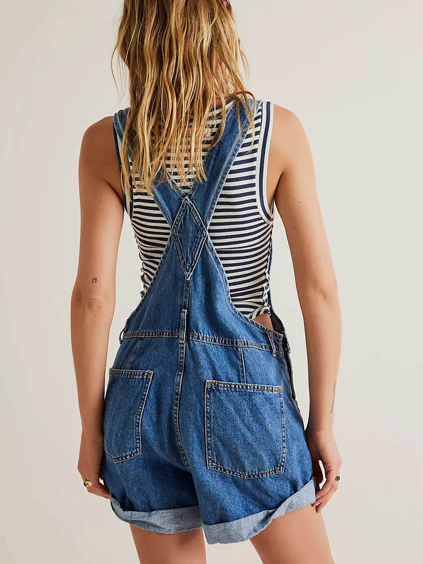 Loose Multi-Pocket Denim Jumpsuits