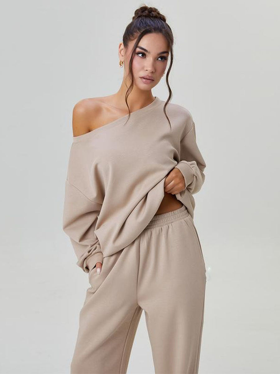 Drape Off Shoulder Lounge Set