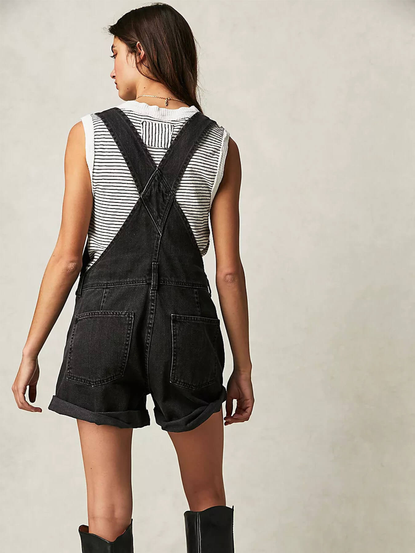 Loose Multi-Pocket Denim Jumpsuits