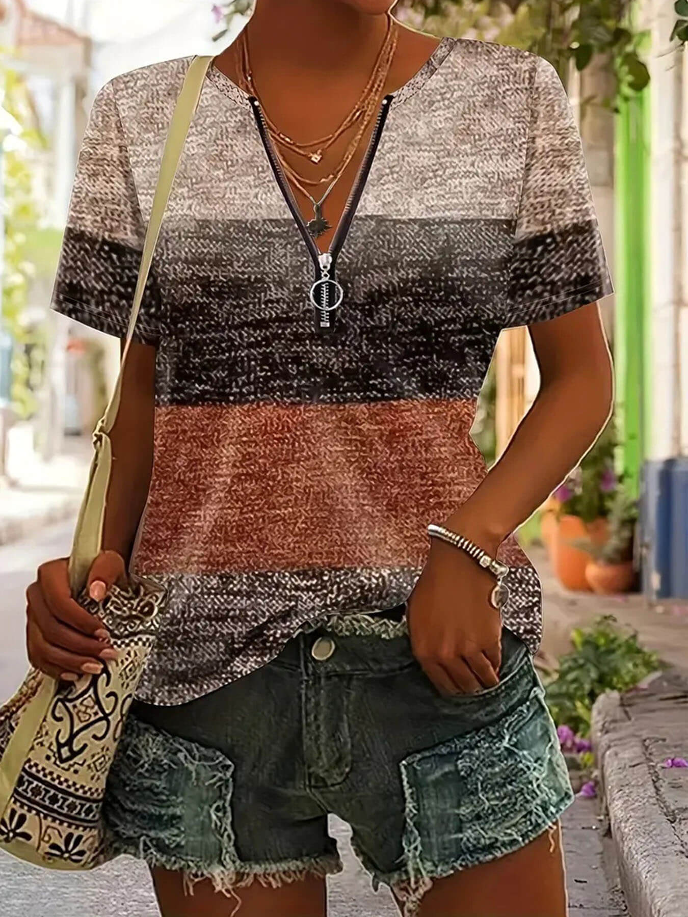 Chic Zipper Plaid Shirt