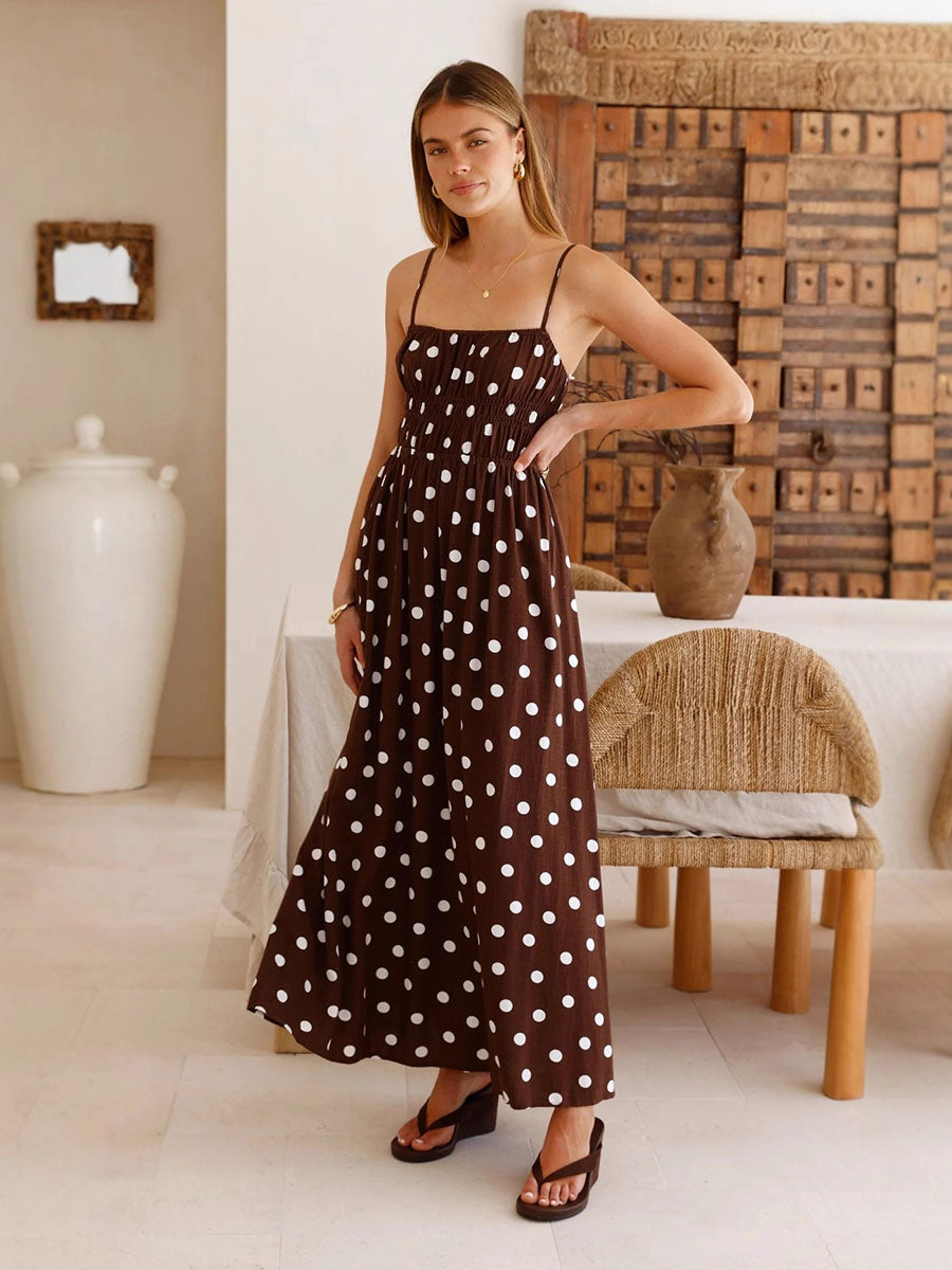 Chocolate Polka Dot Cami Dress