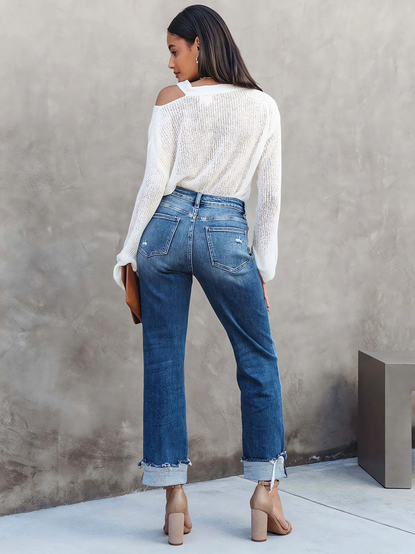 Washed Straight Jeans