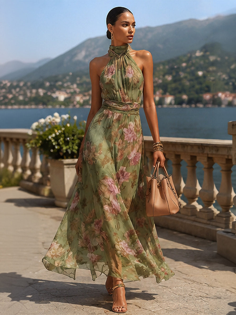 Bloom Halter Maxi Dress