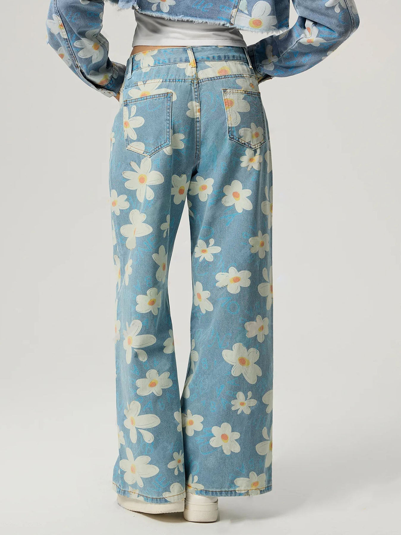 Vintage Floral Straight Jeans