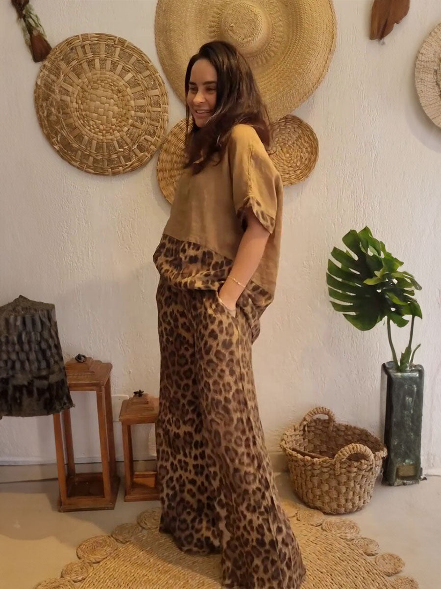 Leopard Loose Lounge Set
