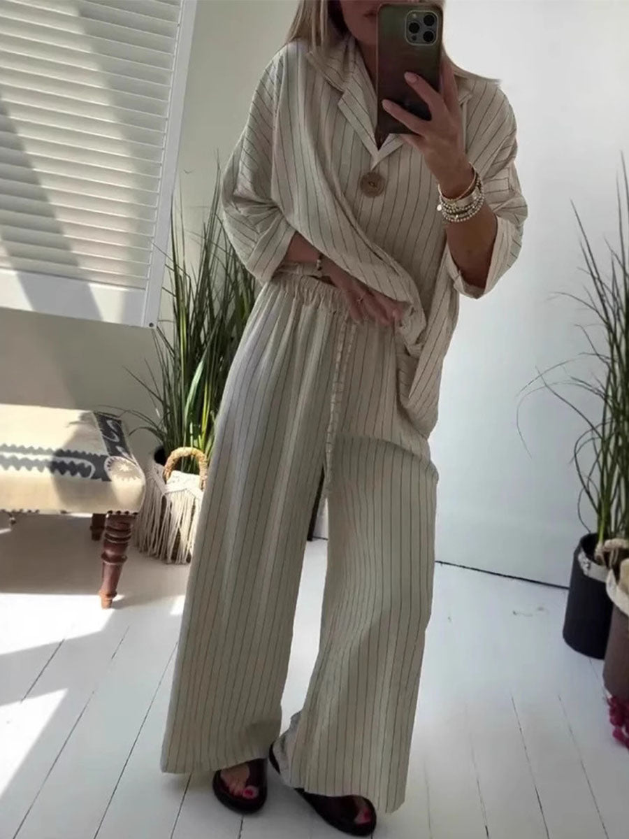 Comfy Loose Striped Lounge Set