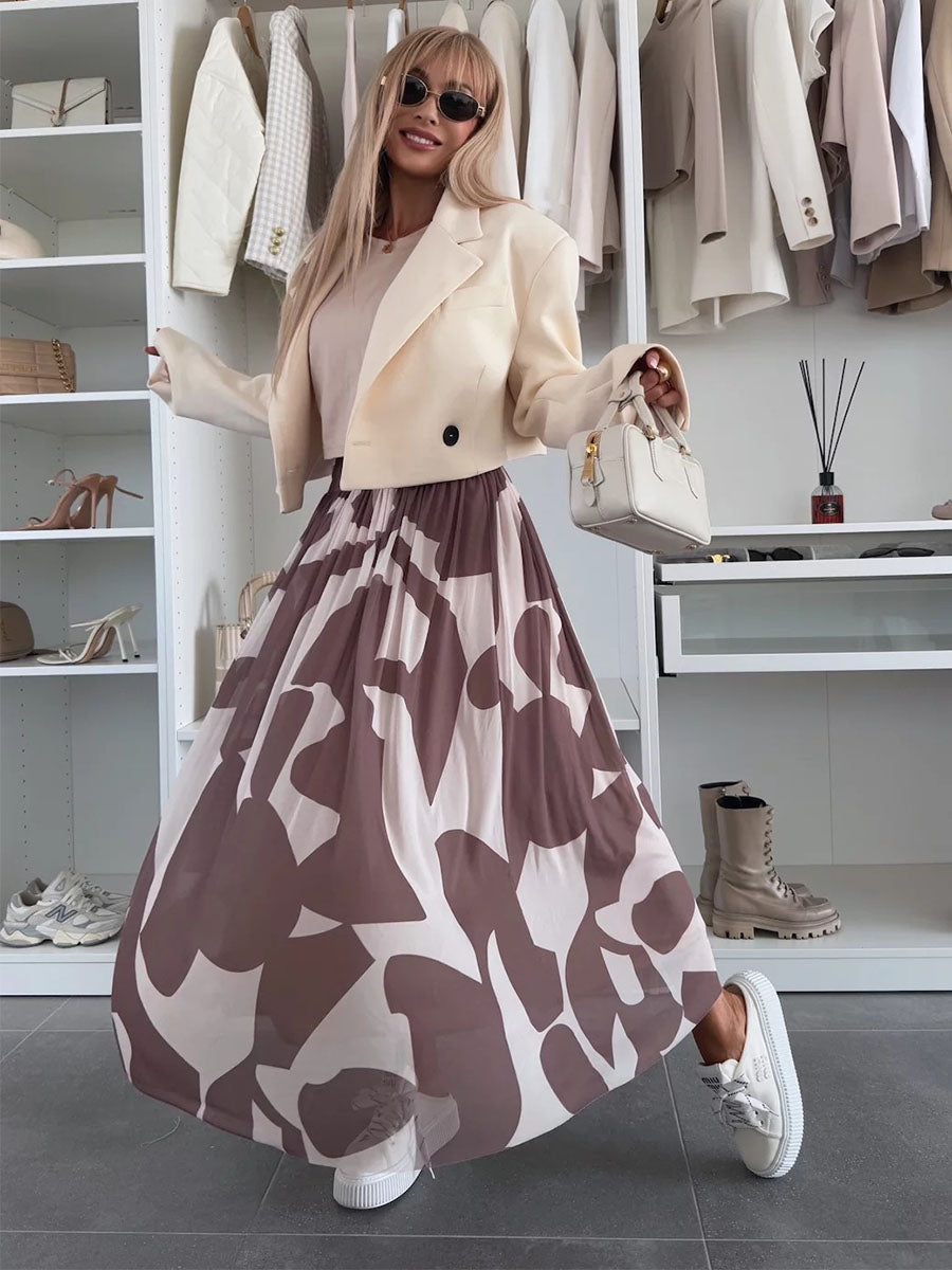 Abstract Flow Pleated Skirt