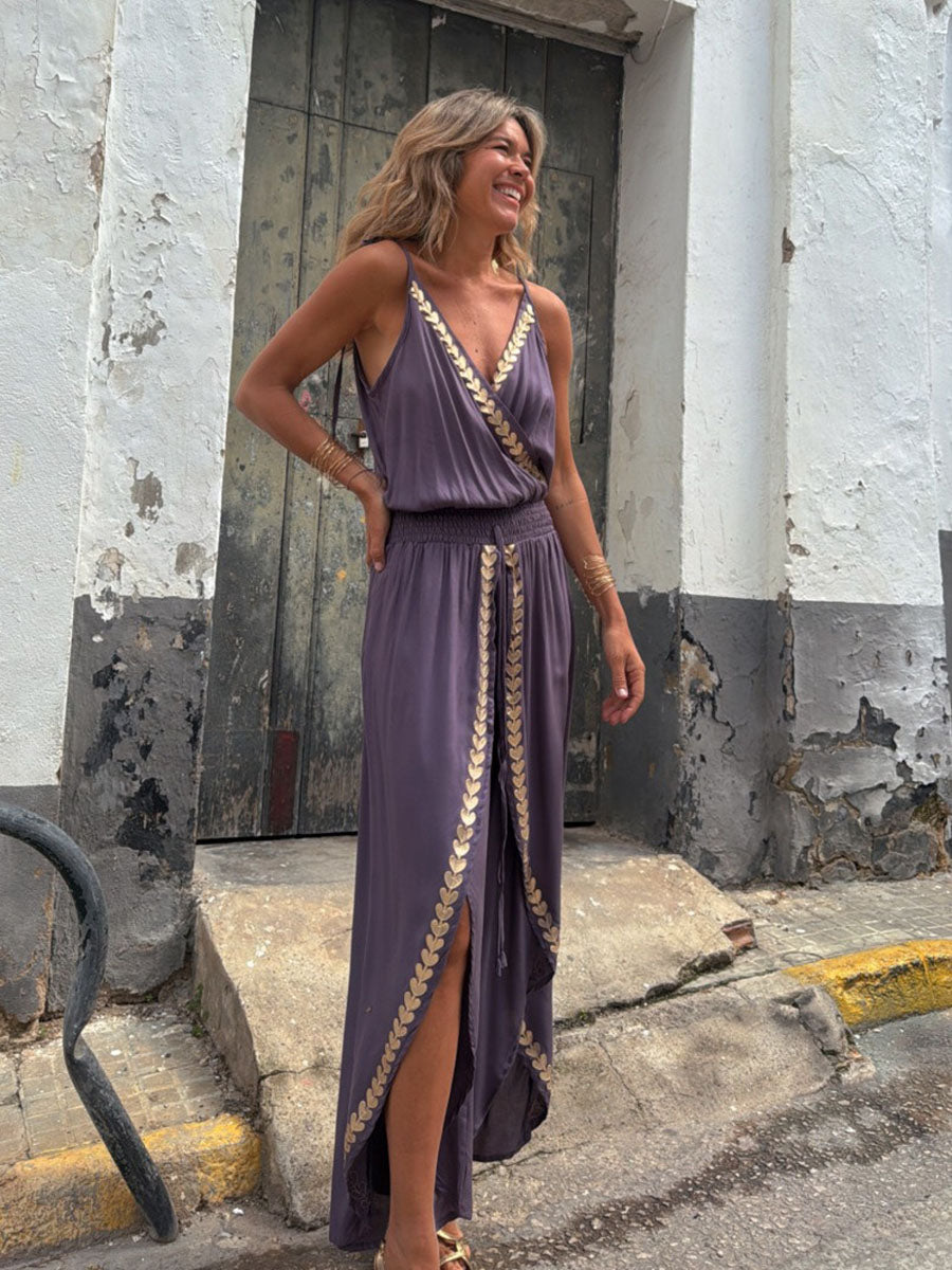 Golden Leaf Wide Jumpsuits