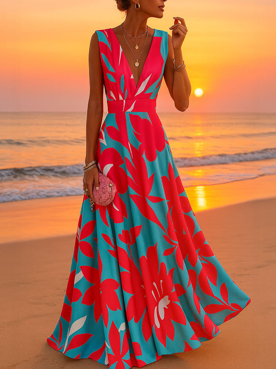 Solid Color Mid-waist Dress