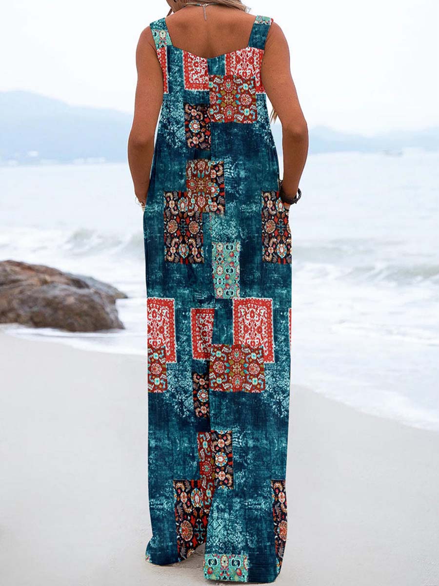 Vorioal Suspender Button Jumpsuit