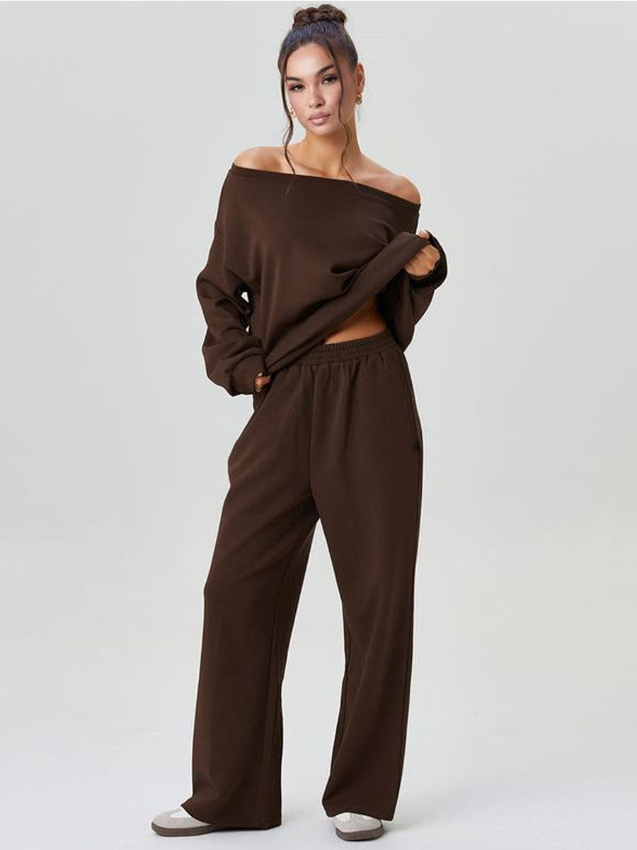 Drape Off Shoulder Lounge Set
