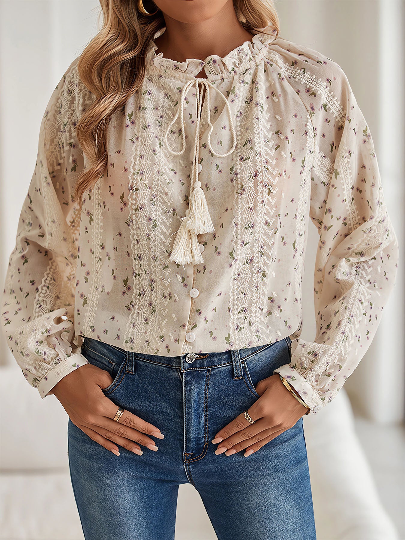 Chiffon Tassel Shirt