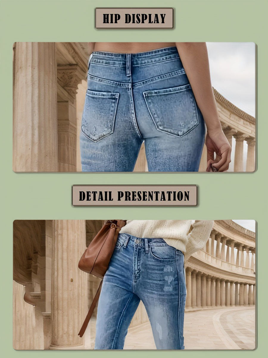 Jean extensible taille haute