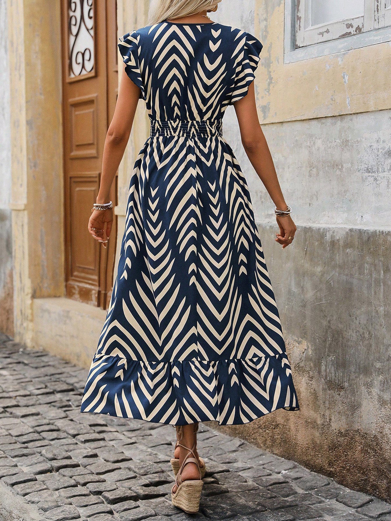 Robe à manches courtes de style bohème