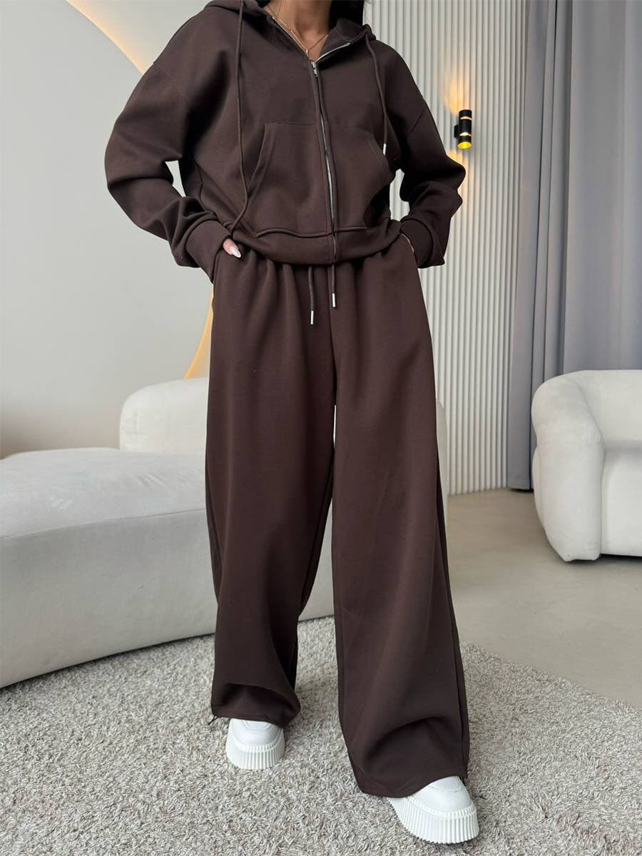 Soft Cotton Zip Hoodie Tracksuit Set