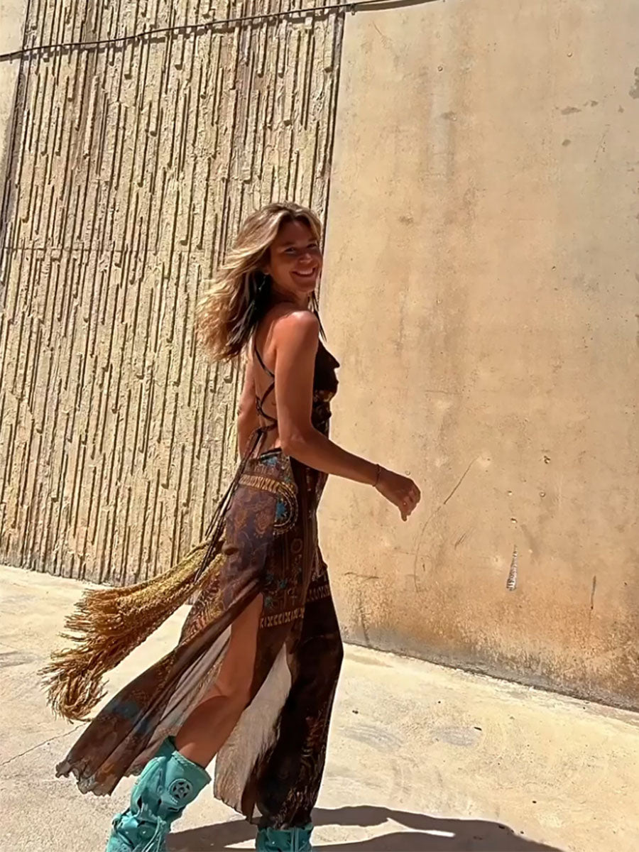 Free Soul Flame Mesh Dress