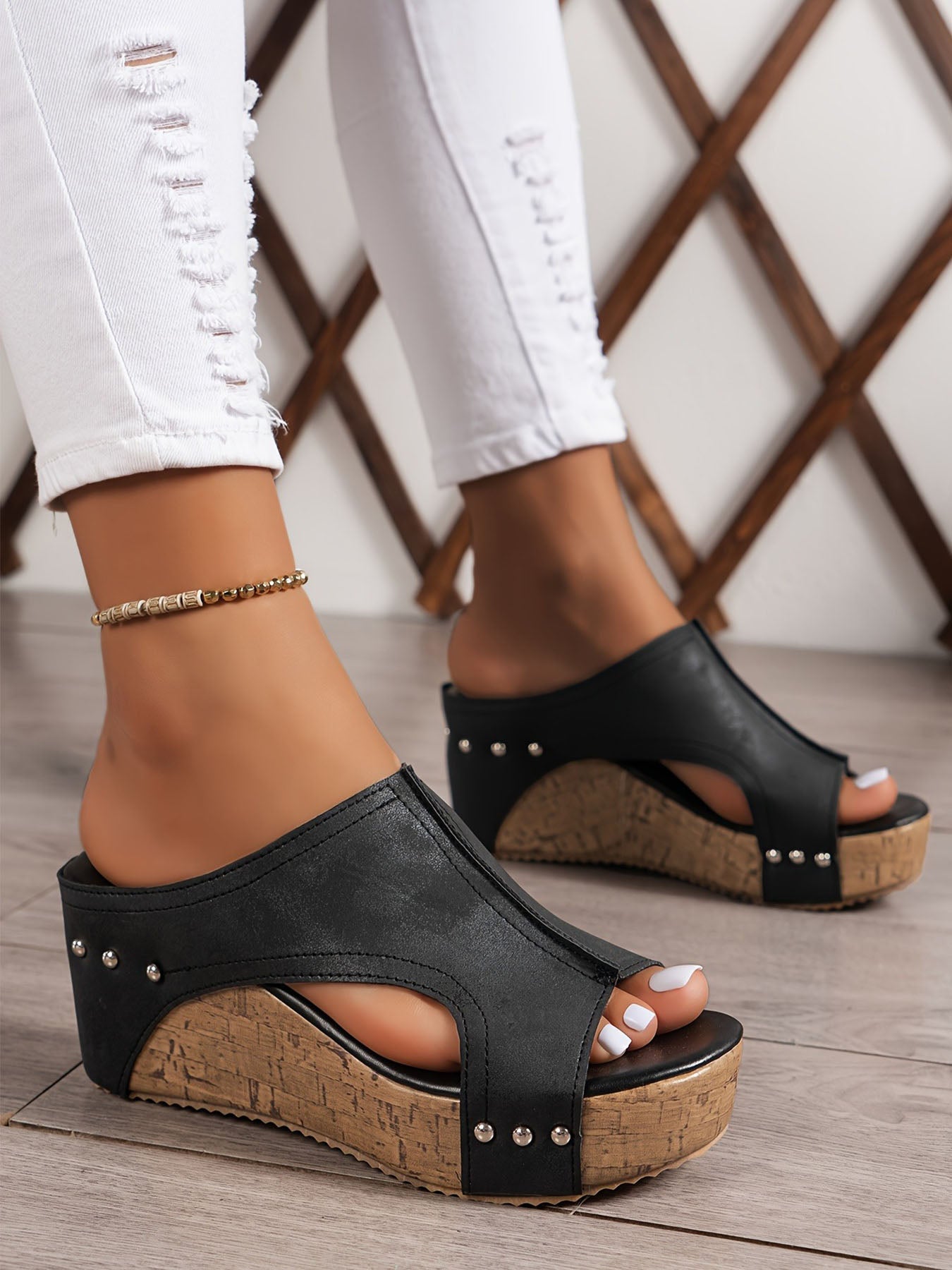 Sandalias de plataforma lateral transpirables