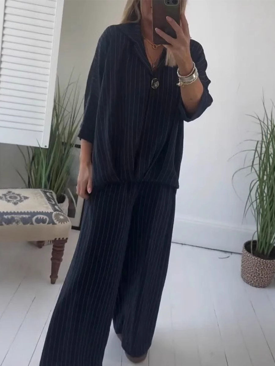 Comfy Loose Striped Lounge Set