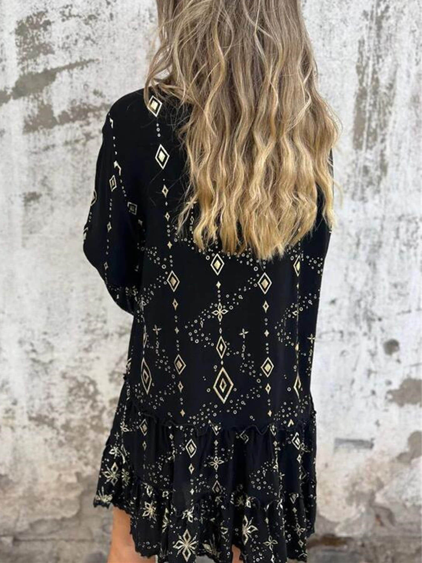 Hot Stamping Lace Hollow Dress