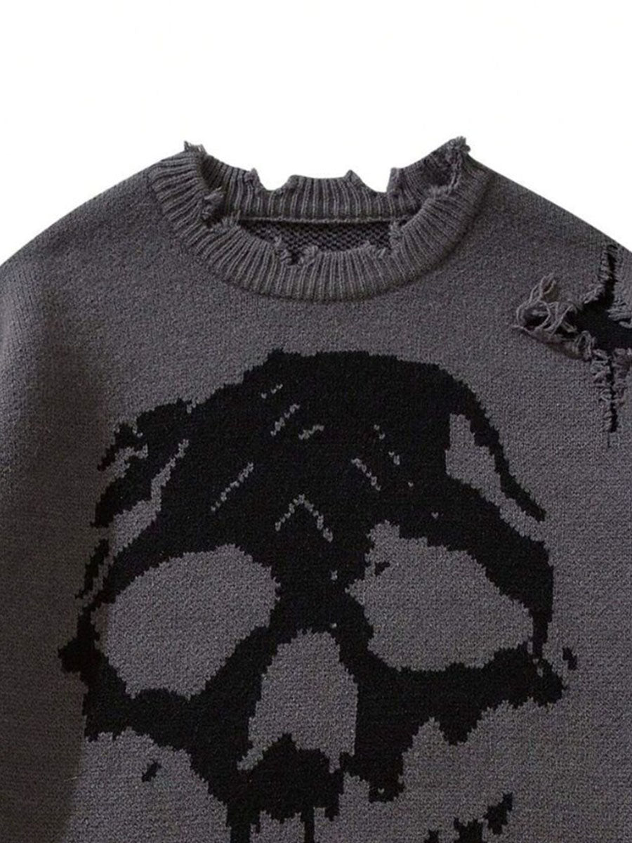 Unisex Halloween Ripped Sweater