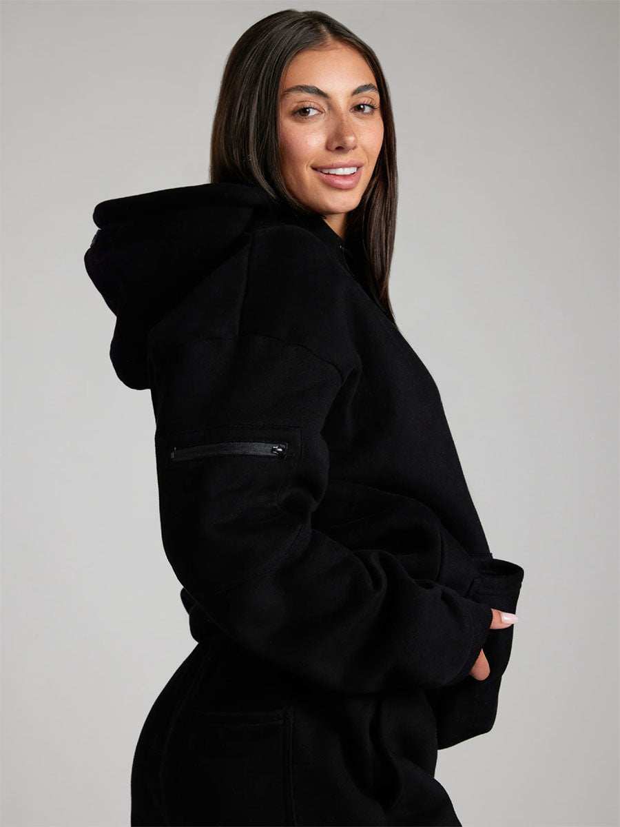 Airplane Travel Hoodie Set with Built-In Eye Mask