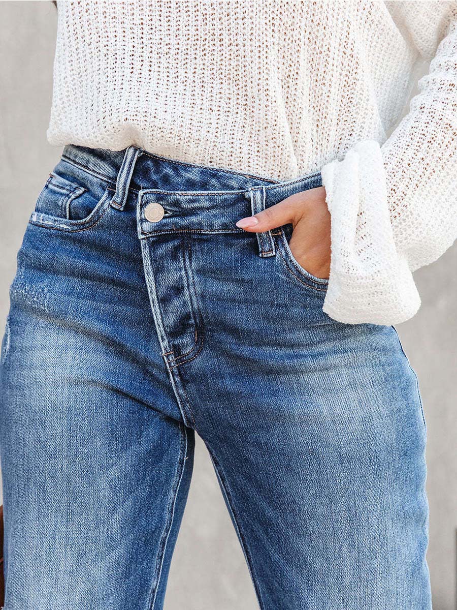 Vorioal Washed Straight Jeans