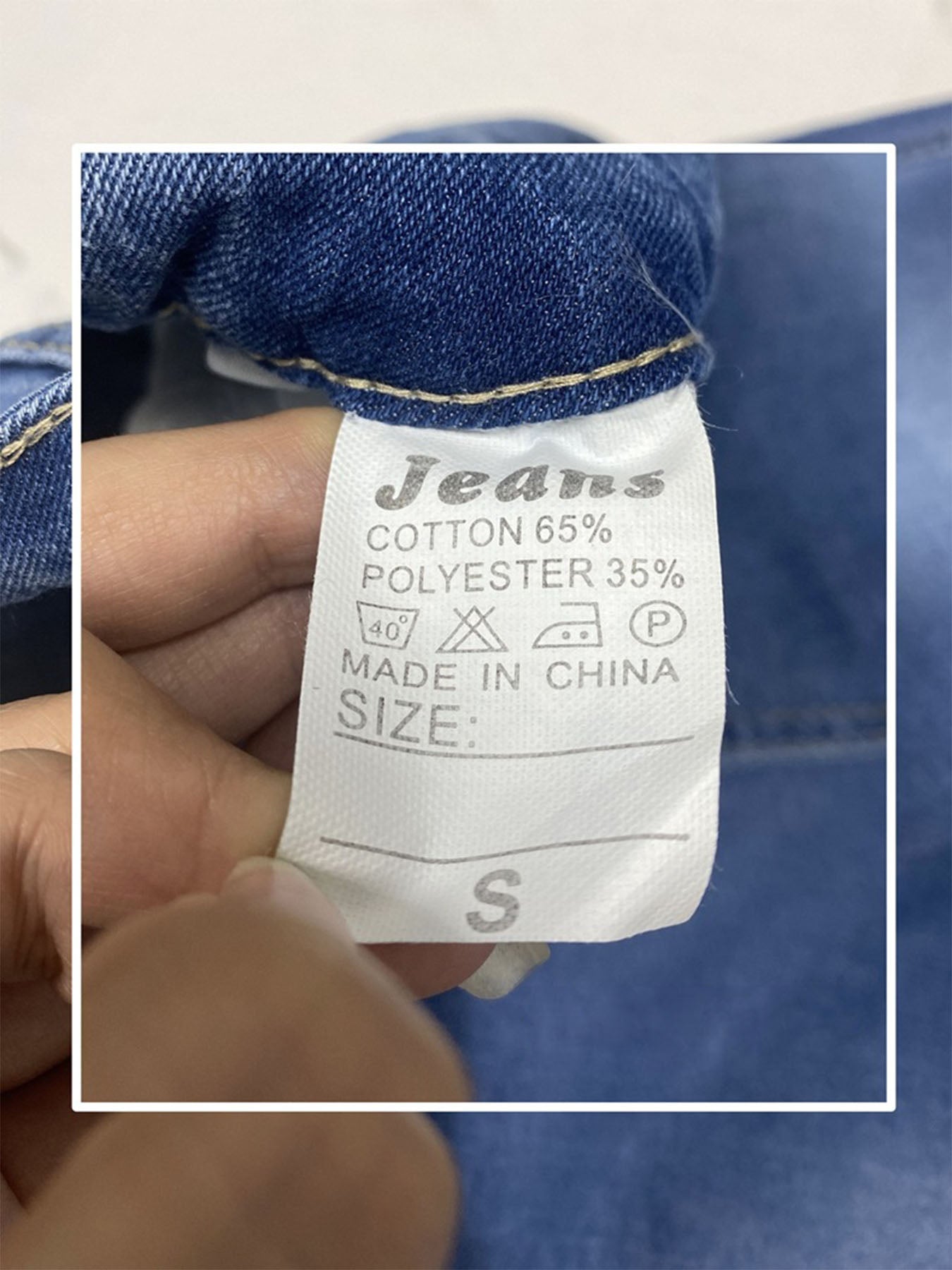 Stretch Straight Curled Jeans