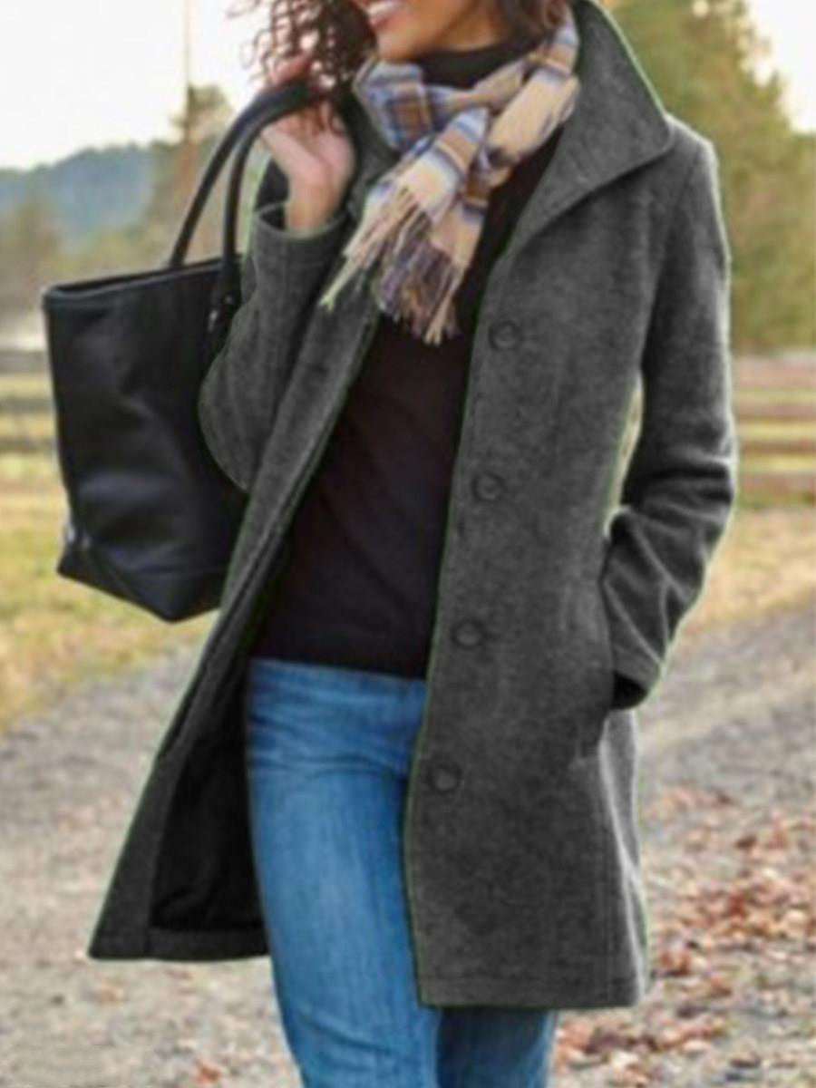 Retro Woolen Gray Coat