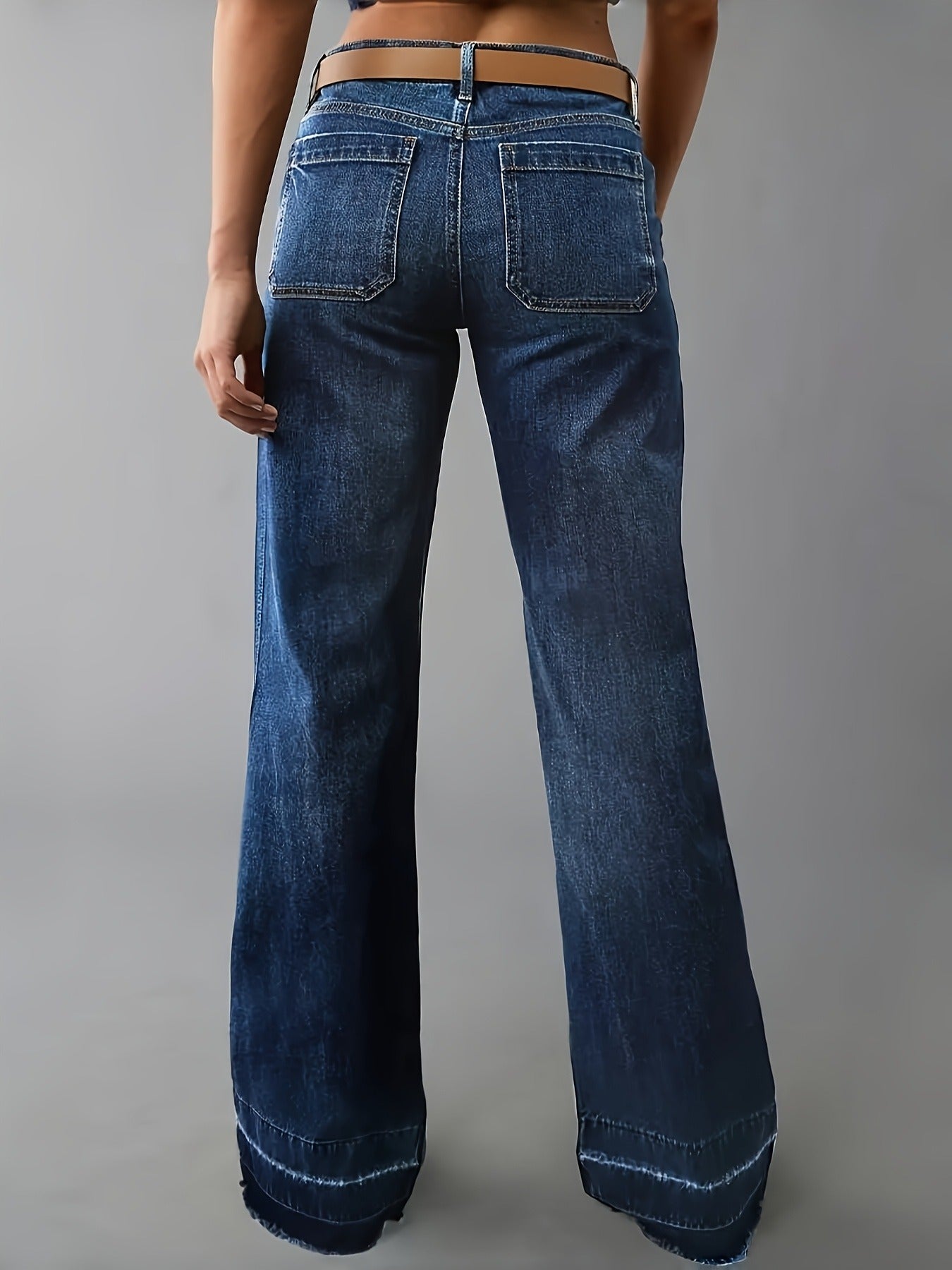 Mid Waist Boot Cut Jeans