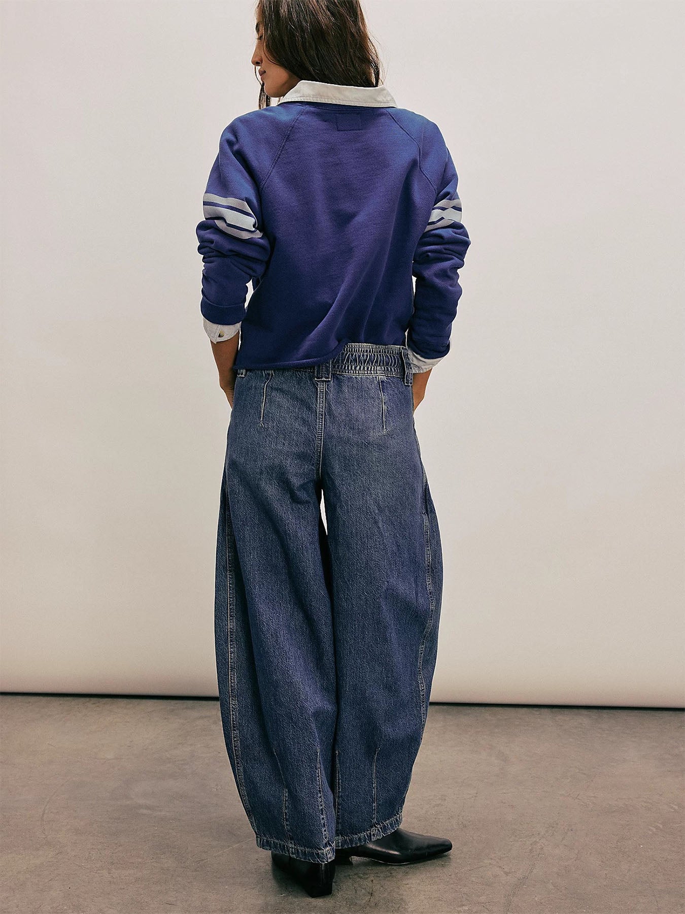 Drawstring Low Waist Loose Jeans