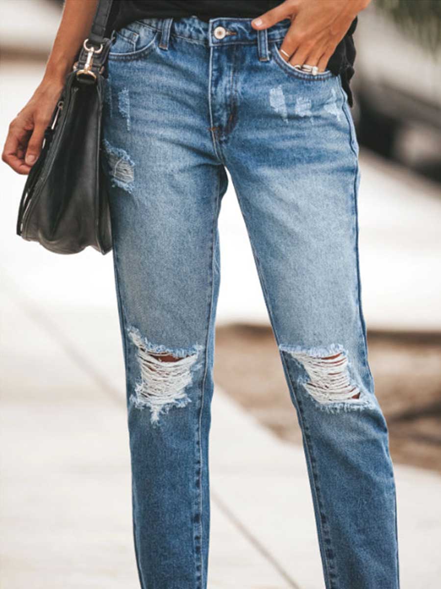 Vorioal Casual Ripped Jeans