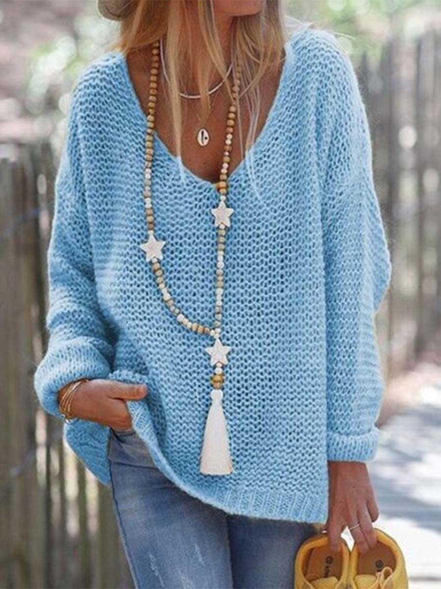 Vorioal Knit V-neck Sweater