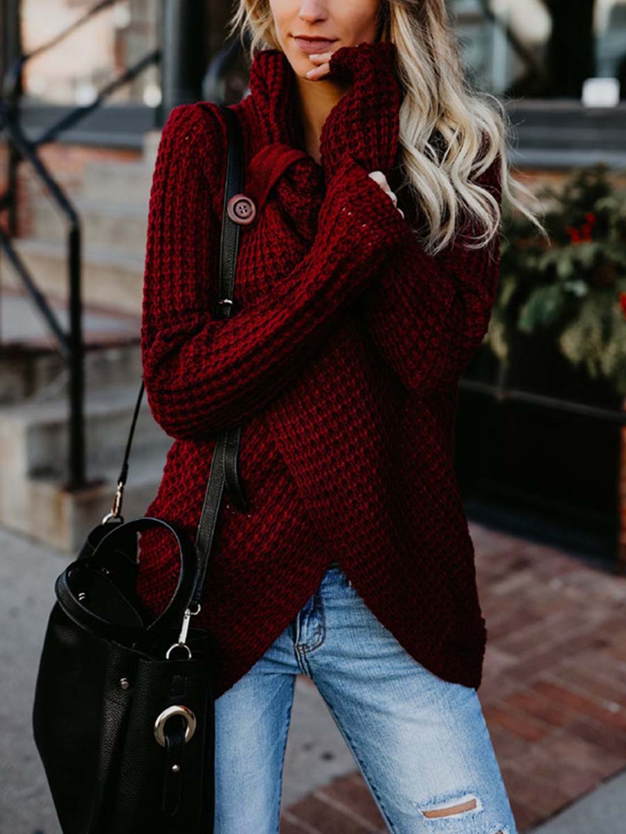Vorioal Irregular Winter Shawl Sweater
