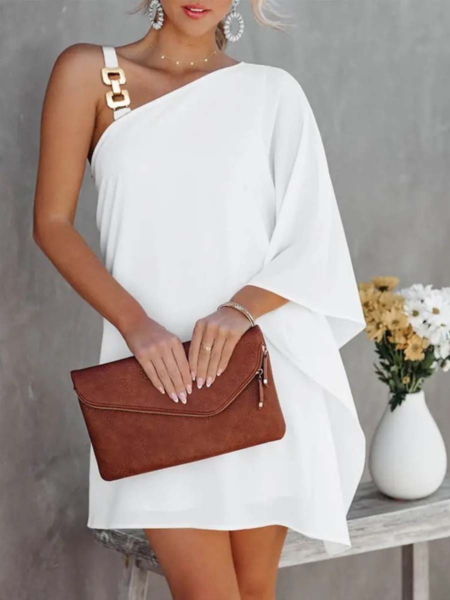 Batwing Sleeve Strapless Dress