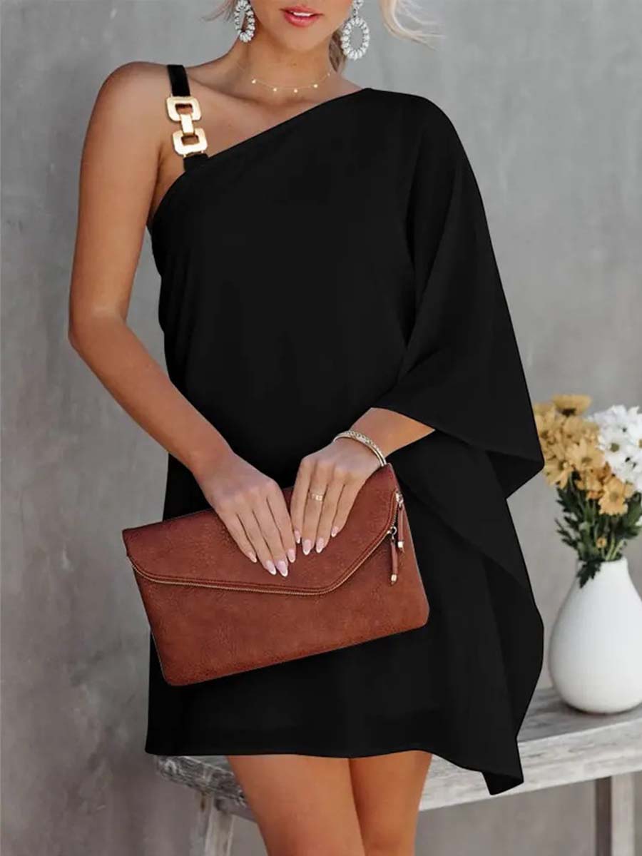 Batwing Sleeve Strapless Dress