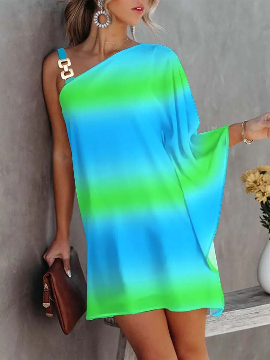 Batwing Sleeve Strapless Dress