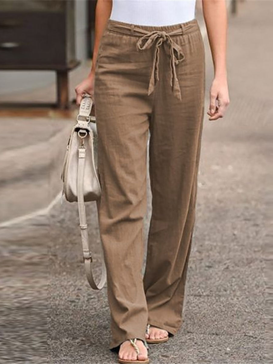 Vorioal Cotton Linen Leisure Pants