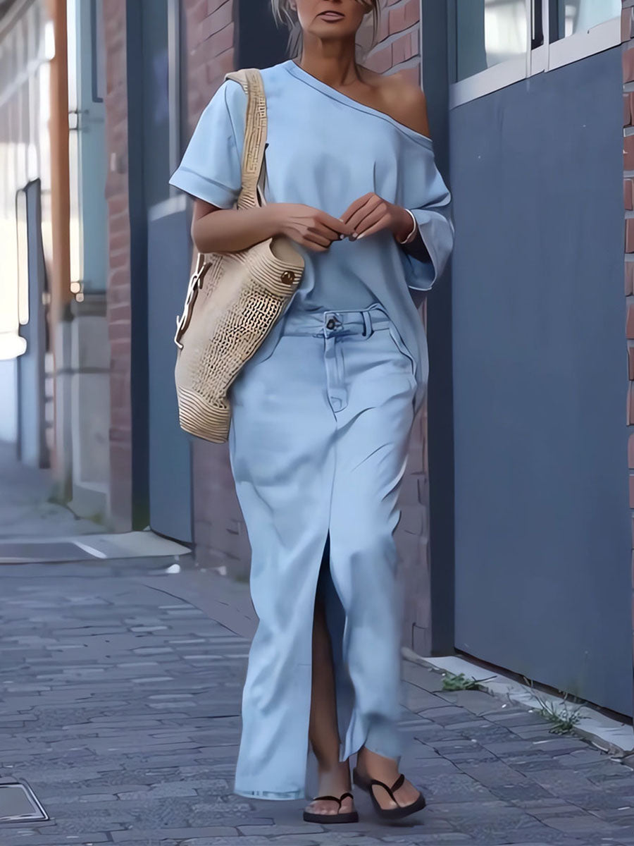 Denim Allure Two Piece Set
