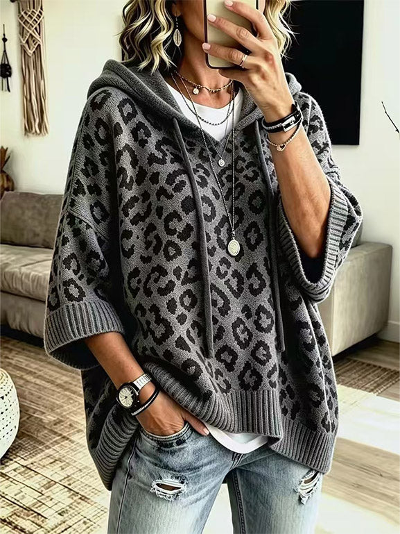 Modern Leopard Hooded Cardigan